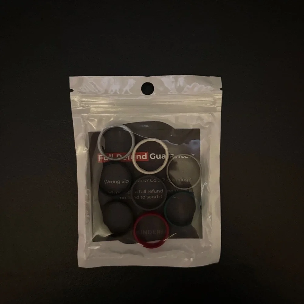 8 Pack Silicone Wedding Rings Unisex - Assorted Colors‎ (Size 9)